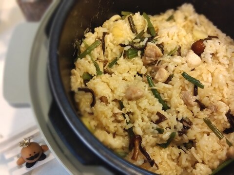 電気圧力鍋でもちもち山菜おこわ!